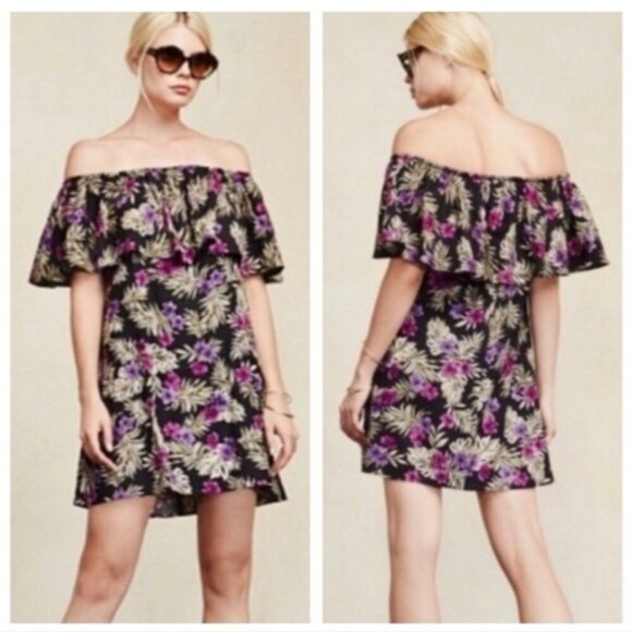 REFORMATION Nashville Off The Shoulder Floral Mini Dress in Lenai Womens Size XS - Picture 13 of 15